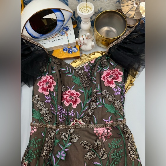 🆕 BRONX & BANCO 🧿 NWOT Melia Floral Embroidered Midi Dress, Sz M / US 6 - Picture 12 of 16